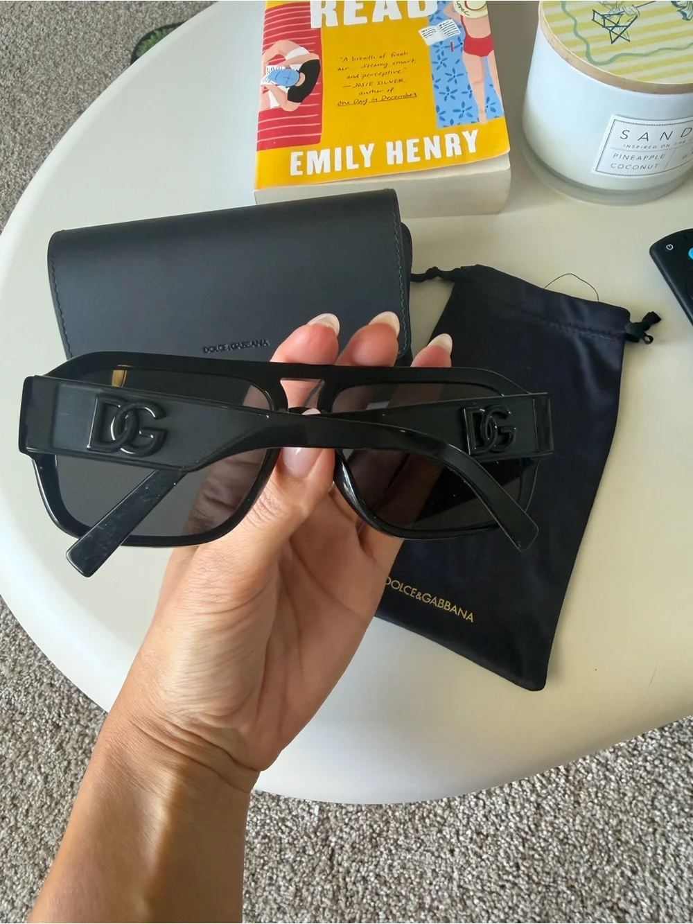 Dolce & Gabbana Black Sunglasses Case with Drawstring Pouch